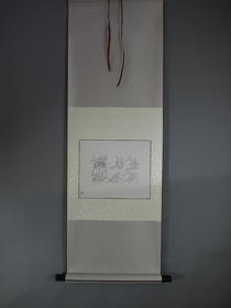 【文创】原拓挂轴汉代人物奔马WG005