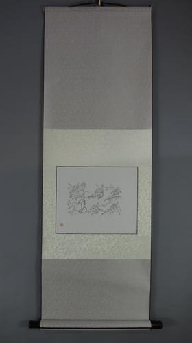 【文创系列】原拓挂轴汉代人物奔马