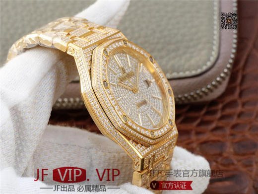 爱彼皇家橡树系列15400.OR满天星钻表少量到货 搭载316L进口不锈钢表壳 精选进口奥地利水钻 搭载9015改原装cal.3120超薄自动机械机芯 商品图4