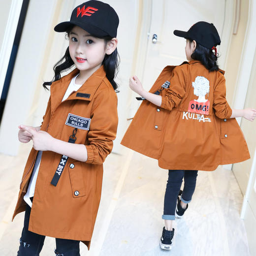 DK-W18006新款韩版中长款洋气风衣外套TZW 商品图1