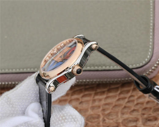 YF萧邦 HAPPY DIAMONDS 五彩缤纷系列 278559-3020 。女士腕表，皮表带，自动机械机芯，透底。 商品图5