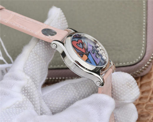 YF萧邦 HAPPY DIAMONDS 五彩缤纷系列 278559-3020 。女士腕表，皮表带，自动机械机芯，透底。 商品图4