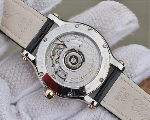 YF萧邦 HAPPY DIAMONDS 五彩缤纷系列 278559-3020 。女士腕表，皮表带，自动机械机芯，透底。 商品图6