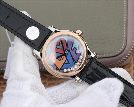 YF萧邦 HAPPY DIAMONDS 五彩缤纷系列 278559-3020 。女士腕表，皮表带，自动机械机芯，透底。 商品图1