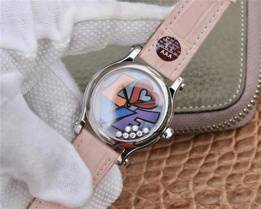 YF萧邦 HAPPY DIAMONDS 五彩缤纷系列 278559-3020 。女士腕表，皮表带，自动机械机芯，透底。 商品图2