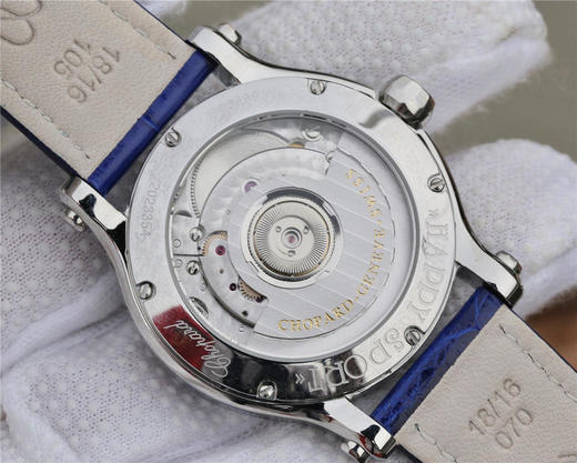 YF萧邦 HAPPY DIAMONDS 五彩缤纷系列 278559-3020 。女士腕表，皮表带，自动机械机芯，透底。 商品图8