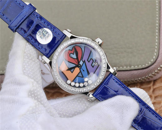 YF萧邦 HAPPY DIAMONDS 五彩缤纷系列 278559-3020 。女士腕表，皮表带，自动机械机芯，透底。 商品图2