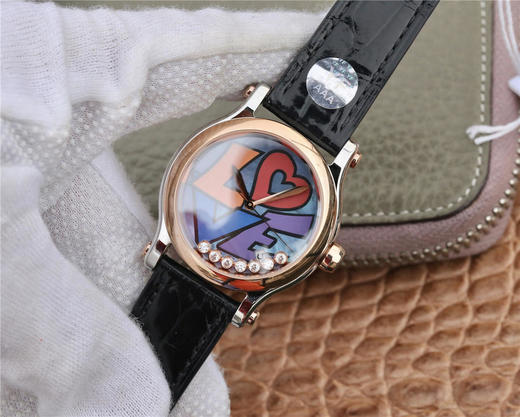 YF萧邦 HAPPY DIAMONDS 五彩缤纷系列 278559-3020 。女士腕表，皮表带，自动机械机芯，透底。 商品图2