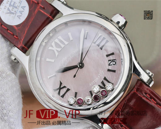 YF萧邦 HAPPY DIAMONDS 五彩缤纷系列 278559-3020 。女士腕表，皮表带，自动机械机芯，透底。 商品图3