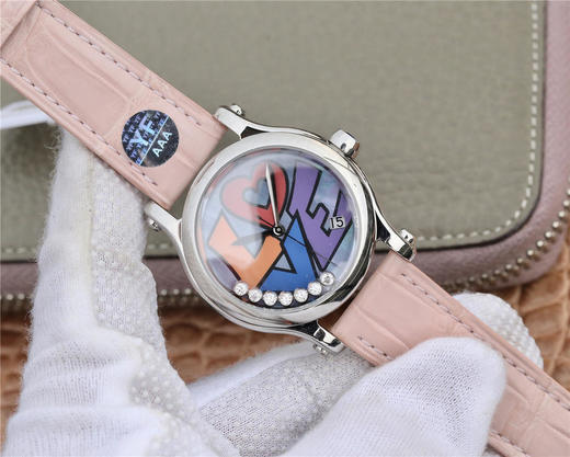 YF萧邦 HAPPY DIAMONDS 五彩缤纷系列 278559-3020 。女士腕表，皮表带，自动机械机芯，透底。 商品图1