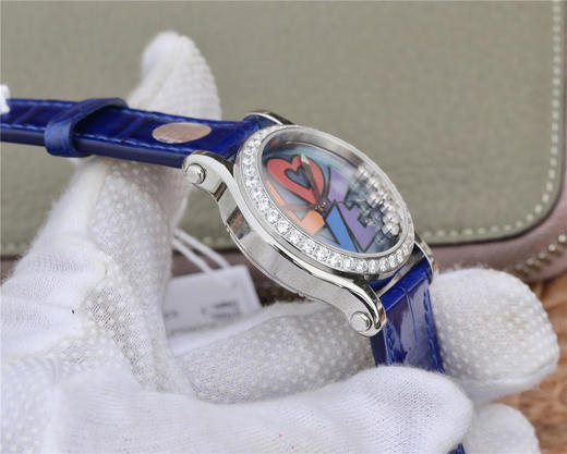 YF萧邦 HAPPY DIAMONDS 五彩缤纷系列 278559-3020 。女士腕表，皮表带，自动机械机芯，透底。 商品图5