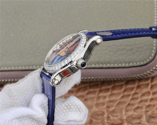 YF萧邦 HAPPY DIAMONDS 五彩缤纷系列 278559-3020 。女士腕表，皮表带，自动机械机芯，透底。 商品图6