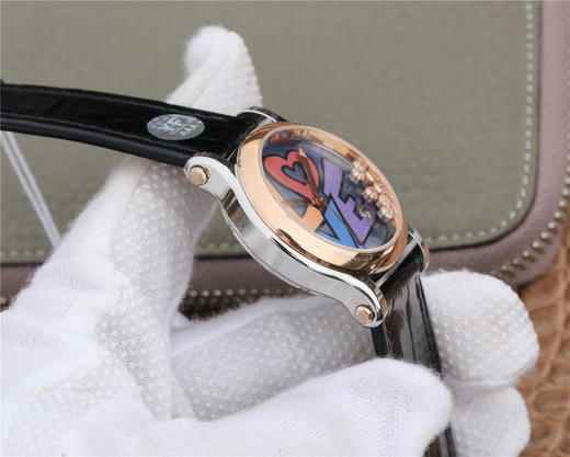 YF萧邦 HAPPY DIAMONDS 五彩缤纷系列 278559-3020 。女士腕表，皮表带，自动机械机芯，透底。 商品图4