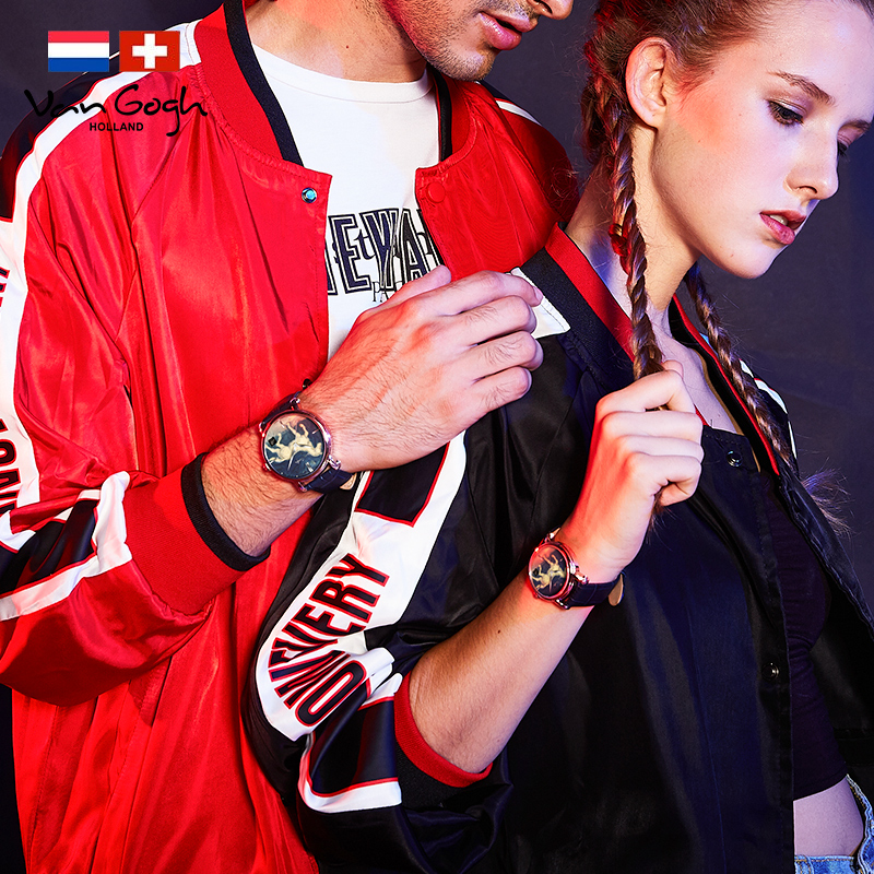 Van Gogh（梵高）瑞士手表油画系列《马的石膏像》原装进口荷兰品牌复古潮牌石英表情侣款