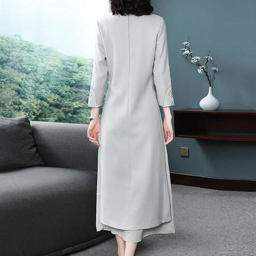 KDS-650新款复古长袖毛呢加厚连衣裙 商品图3