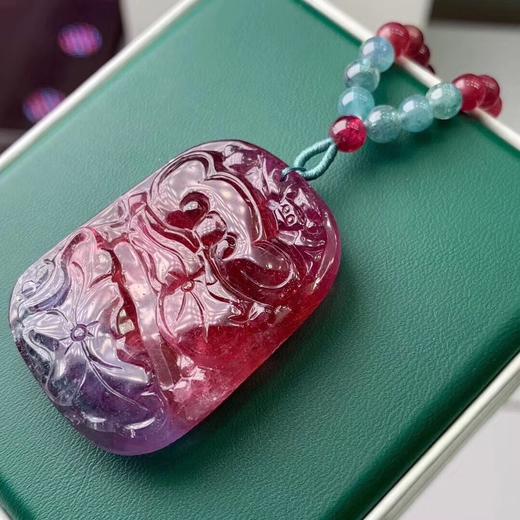 27.3g 43-31-1mm总重约50克卢比来红紫碧玺雕刻件 商品图7
