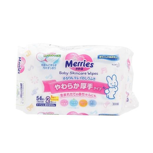 【保税仓】日本Merries花王加厚装婴儿湿纸巾/湿巾 54枚X2 商品图0