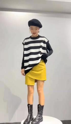 新款 黑白条纹背心