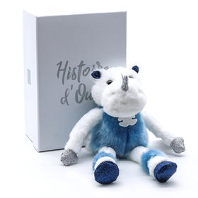 法国DOUDOU正版儿童柔软毛绒玩具豆豆犀牛企鹅玩偶