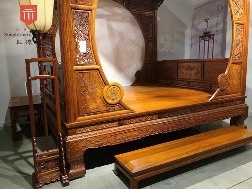 红桥红  家具严选  缅甸花梨(大果紫檀）  【双月洞架子床系列】 商品图6