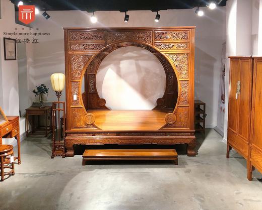 红桥红  家具严选  缅甸花梨(大果紫檀）  【双月洞架子床系列】 商品图0