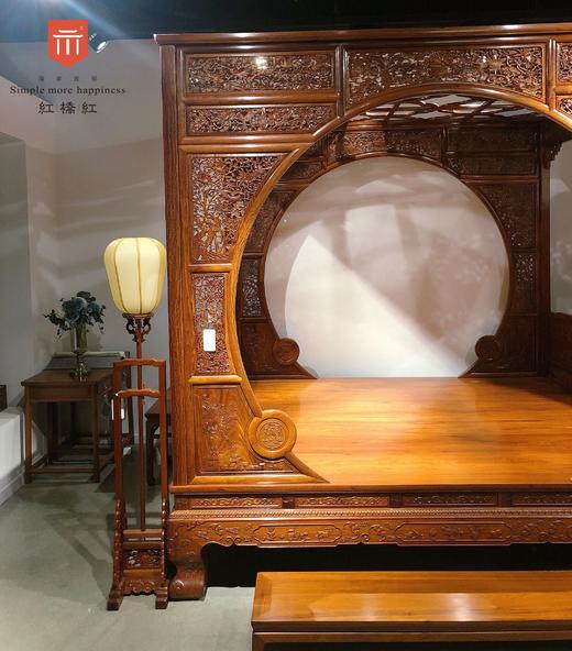 红桥红  家具严选  缅甸花梨(大果紫檀）  【双月洞架子床系列】 商品图2