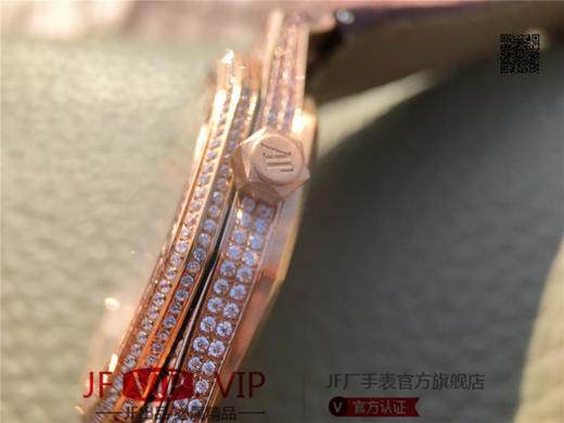 爱彼皇家橡树15400满天星系列 全表壳镶满钻 搭载9015改原装cal.3120超薄自动机芯 意大利牛皮表带 镶钻原装表扣 商品图11