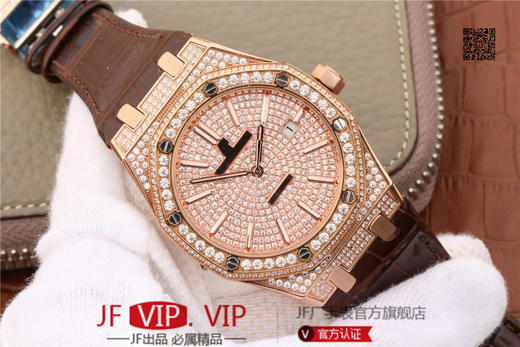 爱彼皇家橡树15400满天星系列 全表壳镶满钻 搭载9015改原装cal.3120超薄自动机芯 意大利牛皮表带 镶钻原装表扣 商品图1