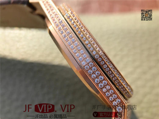 爱彼皇家橡树15400满天星系列 全表壳镶满钻 搭载9015改原装cal.3120超薄自动机芯 意大利牛皮表带 镶钻原装表扣 商品图10