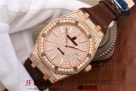 爱彼皇家橡树15400满天星系列 全表壳镶满钻 搭载9015改原装cal.3120超薄自动机芯 意大利牛皮表带 镶钻原装表扣 商品图2