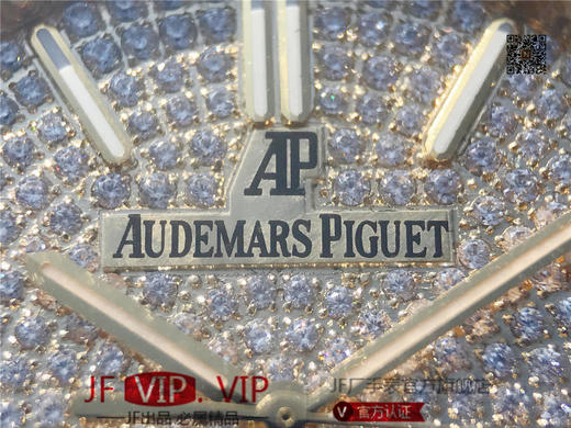 爱彼皇家橡树15400满天星系列 全表壳镶满钻 搭载9015改原装cal.3120超薄自动机芯 意大利牛皮表带 镶钻原装表扣 商品图4