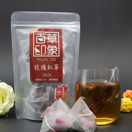 玫瑰红茶三角袋 15包 泡茶组合花茶饮花草茶酒店茶包 商品图2