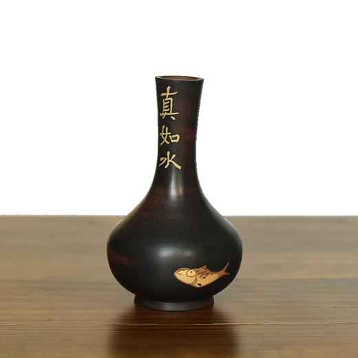 建水紫陶 三金花瓶 商品图3