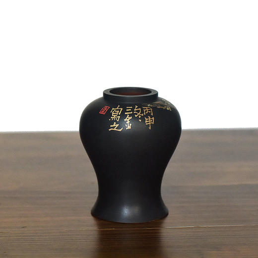 建水紫陶 三金花瓶 商品图3