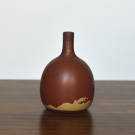 建水紫陶 三金花瓶 商品图4