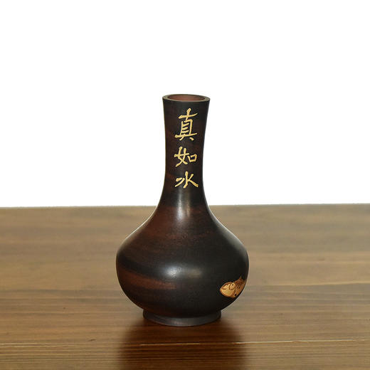 建水紫陶 三金花瓶 商品图0