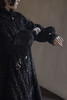 Renlisu 19AW 石墨黑古董纽扣烧花丝绒外套 商品缩略图0