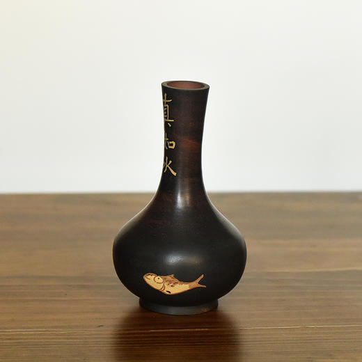 建水紫陶 三金花瓶 商品图1