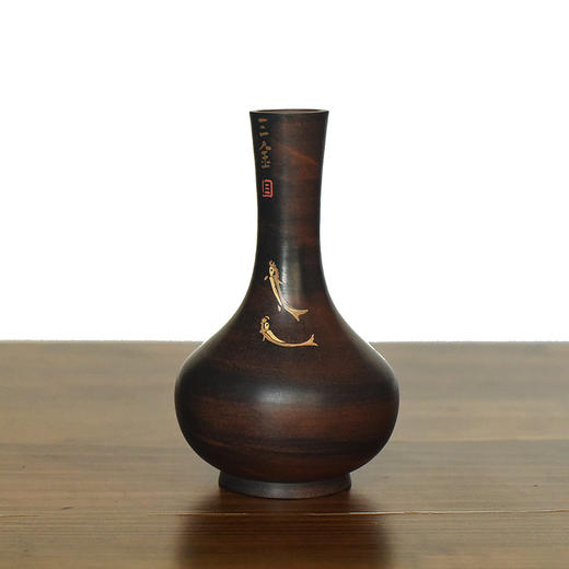 建水紫陶 三金花瓶 商品图4