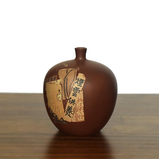 建水紫陶 三金花瓶 商品图2