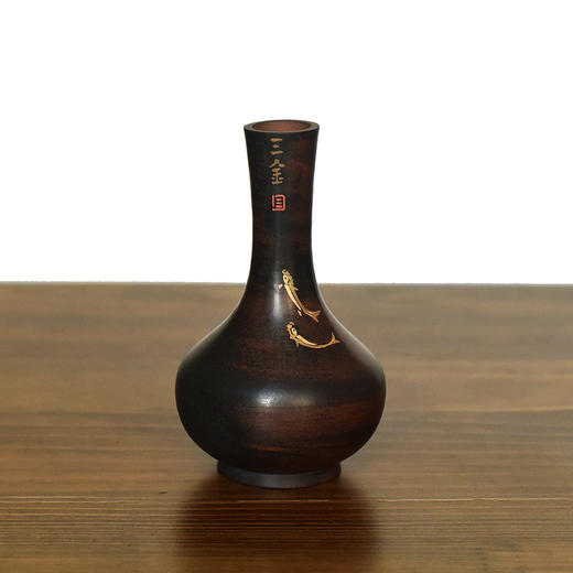 建水紫陶 三金花瓶 商品图2