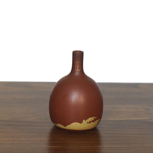 建水紫陶 三金花瓶 商品图1