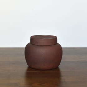 建水紫陶  三金茶罐
