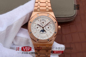 JF爱彼皇家橡树26579。功能：日期显示、星期显示、月份显示、年历显示、万年历、月相进口机克隆原装5134自动机械机芯,41毫米,男士手表腕表