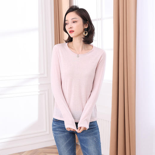 XDE-9089-9098秋冬韩版圆领超细百搭纯色直筒羊毛衫女毛衣女装打底衫 商品图1