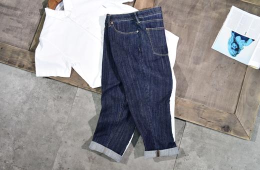 19SS 佛神 EVSU* 2027锥形宽松裁剪   大M 丹宁牛仔 0.75分裤  NZK057 商品图10