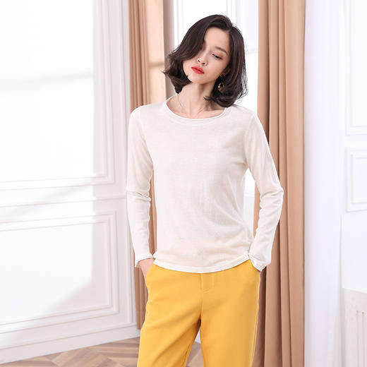 XDE-9089-9098秋冬韩版圆领超细百搭纯色直筒羊毛衫女毛衣女装打底衫 商品图0