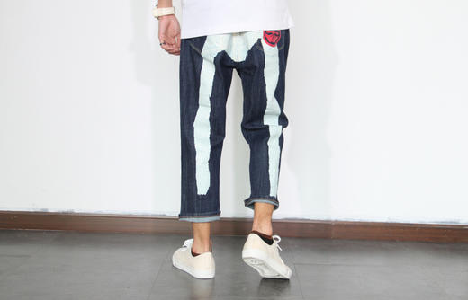 19SS 佛神 EVSU* 2027锥形宽松裁剪   大M 丹宁牛仔 0.75分裤  NZK057 商品图7
