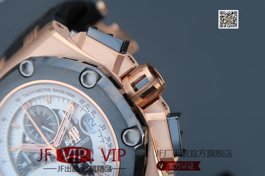 JF爱彼26400。克隆原装3126机械计时机芯！原装正品1:1开模，尺寸重量无差距！全功能计时！硅胶表带，男士手表，透底 商品图3