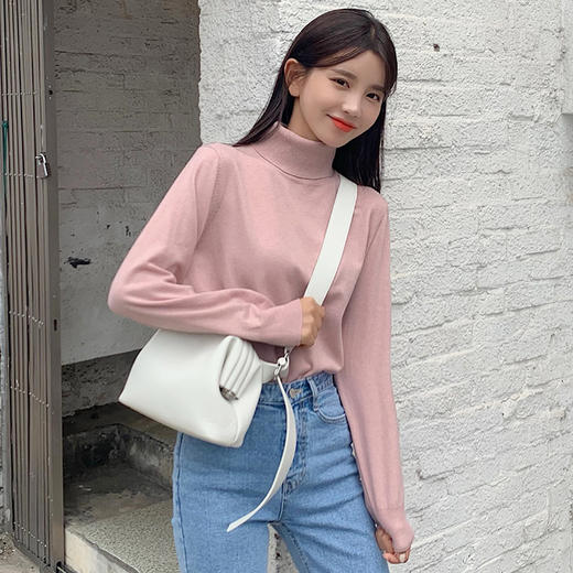 韩都衣舍2019秋装新款女韩版高领打底衫长袖毛衣针织衫MY1330.沐 商品图2